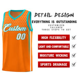 Custom Orange Personalized Honeycomb Pattern Sports Uniform Basketball Jersey