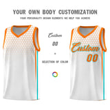Custom White Personalized Honeycomb Pattern Sports Uniform Basketball Jersey