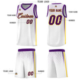 Custom White Personalized Honeycomb Pattern Sports Uniform Basketball Jersey