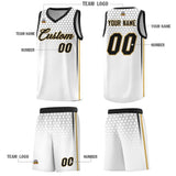 Custom White Personalized Honeycomb Pattern Sports Uniform Basketball Jersey