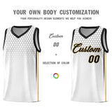 Custom White Personalized Honeycomb Pattern Sports Uniform Basketball Jersey