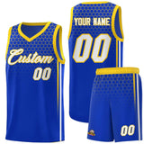 Custom Royal Personalized Honeycomb Pattern Sports Uniform Basketball Jersey