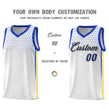 Custom White Personalized Honeycomb Pattern Sports Uniform Basketball Jersey