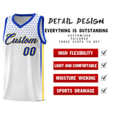 Custom White Personalized Honeycomb Pattern Sports Uniform Basketball Jersey