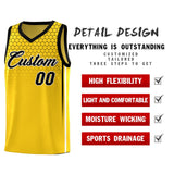 Custom Gold Personalized Honeycomb Pattern Sports Uniform Basketball Jersey