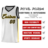 Custom White Personalized Honeycomb Pattern Sports Uniform Basketball Jersey