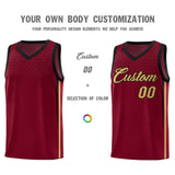 Custom Crimson Personalized Honeycomb Pattern Sports Uniform Basketball Jersey