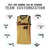 Custom Old Gold Personalized Honeycomb Pattern Sports Uniform Basketball Jersey