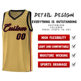 Custom Old Gold Personalized Honeycomb Pattern Sports Uniform Basketball Jersey