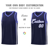 Custom Navy Personalized Honeycomb Pattern Sports Uniform Basketball Jersey