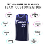 Custom Navy Personalized Honeycomb Pattern Sports Uniform Basketball Jersey