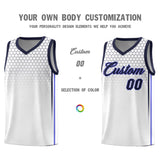 Custom White Personalized Honeycomb Pattern Sports Uniform Basketball Jersey