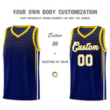 Custom Navy Personalized Honeycomb Pattern Sports Uniform Basketball Jersey