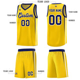 Custom Gold Personalized Honeycomb Pattern Sports Uniform Basketball Jersey