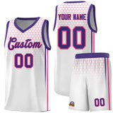 Custom White Personalized Honeycomb Pattern Sports Uniform Basketball Jersey