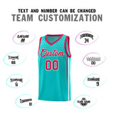 Custom Aqua Personalized Honeycomb Pattern Sports Uniform Basketball Jersey