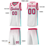 Custom White Personalized Honeycomb Pattern Sports Uniform Basketball Jersey