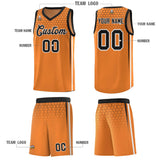 Custom Gold Orange Personalized Honeycomb Pattern Sports Uniform Basketball Jersey