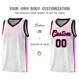 Custom White Personalized Honeycomb Pattern Sports Uniform Basketball Jersey