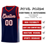 Custom Navy Personalized Honeycomb Pattern Sports Uniform Basketball Jersey