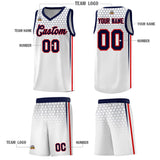 Custom White Personalized Honeycomb Pattern Sports Uniform Basketball Jersey