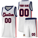 Custom White Personalized Honeycomb Pattern Sports Uniform Basketball Jersey