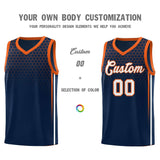 Custom Navy Personalized Honeycomb Pattern Sports Uniform Basketball Jersey