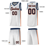 Custom White Personalized Honeycomb Pattern Sports Uniform Basketball Jersey