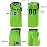 Custom Green Personalized Honeycomb Pattern Sports Uniform Basketball Jersey