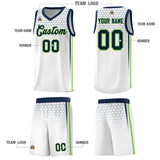 Custom White Personalized Honeycomb Pattern Sports Uniform Basketball Jersey