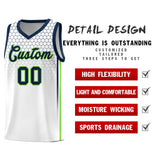 Custom White Personalized Honeycomb Pattern Sports Uniform Basketball Jersey