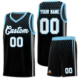 Custom Black Personalized Honeycomb Pattern Sports Uniform Basketball Jersey