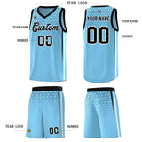 Custom Light Blue Personalized Honeycomb Pattern Sports Uniform Basketball Jersey
