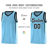 Custom Light Blue Personalized Honeycomb Pattern Sports Uniform Basketball Jersey