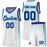 Custom White Personalized Honeycomb Pattern Sports Uniform Basketball Jersey