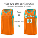 Custom Orange Personalized Honeycomb Pattern Sports Uniform Basketball Jersey