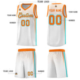 Custom White Personalized Honeycomb Pattern Sports Uniform Basketball Jersey