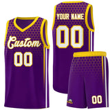 Custom Purple Personalized Honeycomb Pattern Sports Uniform Basketball Jersey