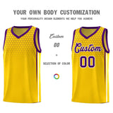 Custom Gold Personalized Honeycomb Pattern Sports Uniform Basketball Jersey