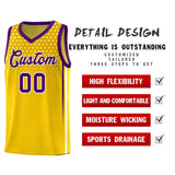 Custom Gold Personalized Honeycomb Pattern Sports Uniform Basketball Jersey