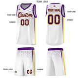 Custom White Personalized Honeycomb Pattern Sports Uniform Basketball Jersey