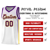 Custom White Personalized Honeycomb Pattern Sports Uniform Basketball Jersey