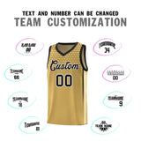 Custom Old Gold Personalized Honeycomb Pattern Sports Uniform Basketball Jersey
