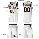 Custom White Personalized Honeycomb Pattern Sports Uniform Basketball Jersey