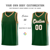 Custom Green Personalized Honeycomb Pattern Sports Uniform Basketball Jersey