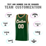Custom Green Personalized Honeycomb Pattern Sports Uniform Basketball Jersey