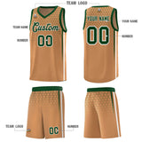 Custom Light Brown Personalized Honeycomb Pattern Sports Uniform Basketball Jersey