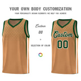 Custom Light Brown Personalized Honeycomb Pattern Sports Uniform Basketball Jersey