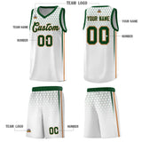 Custom White Personalized Honeycomb Pattern Sports Uniform Basketball Jersey