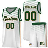 Custom White Personalized Honeycomb Pattern Sports Uniform Basketball Jersey
